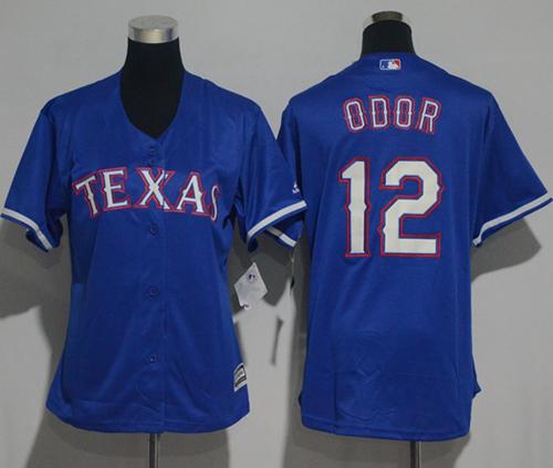 Rangers #12 Rougned Odor Blue Alternate Women's Stitched Baseball Jersey