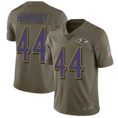 Ravens #44 Marlon Humphrey Olive Men's Stitched Football Limited 2017 Salute To Service Jersey