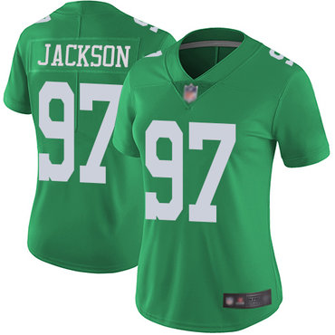 Eagles #97 Malik Jackson Green Women's Stitched Football Limited Rush Jersey