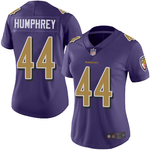 Ravens #44 Marlon Humphrey Purple Women's Stitched Football Limited Rush Jersey