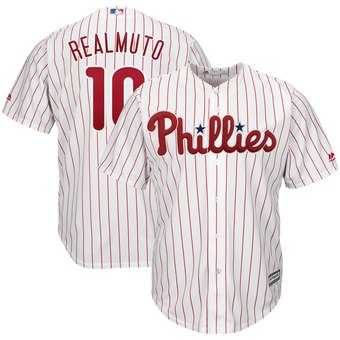 Men's Philadelphia Phillies #10 JT Realmuto White Home Cool Base Jersey