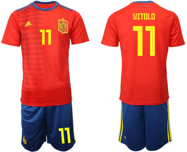 2019-20 Spain 11 UITOLO Home Soccer Jersey