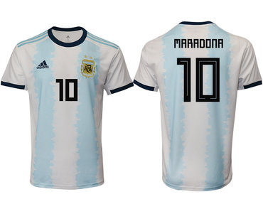 2019-20 Argentina 10 MARADONA Home Thailand Soccer Jersey