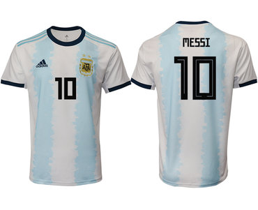 2019-20 Argentina 10 MESSI Home Thailand Soccer Jersey