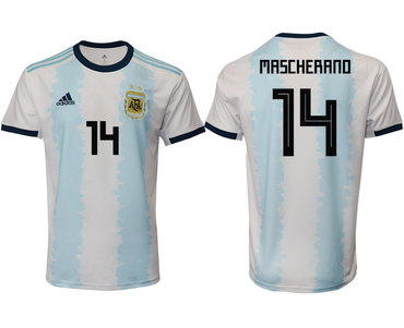 2019-20 Argentina 14 MASCHERANO Home Thailand Soccer Jersey