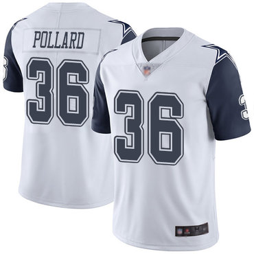 Cowboys #36 Tony Pollard White Men's Stitched Football Limited Rush Jersey