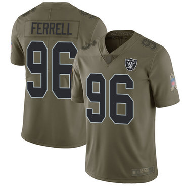 Raiders #96 Clelin Ferrell Olive Men's Stitched Football Limited 2017 Salute To Service Jersey