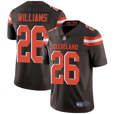 Browns #26 Greedy Williams Brown Team Color Men's Stitched Football Vapor Untouchable Limited Jersey