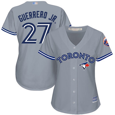 Blue Jays #27 Vladimir Guerrero Jr. Grey Road Women's Stitched Baseball Jersey