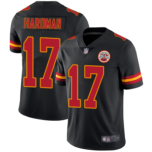 Chiefs #17 Mecole Hardman Black Men's Stitched Football Limited Rush Jersey