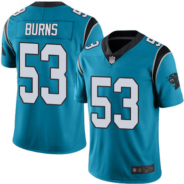 Panthers #53 Brian Burns Blue Alternate Men's Stitched Football Vapor Untouchable Limited Jersey