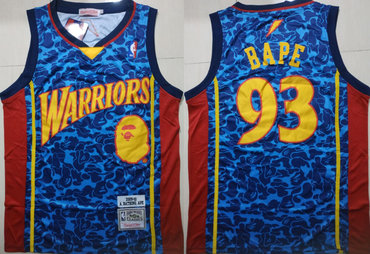 Warriors 93 Bape Blue 2009-10 Hardwood Classics Jersey