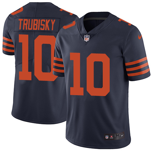 Bears #10 Mitchell Trubisky Navy Blue Alternate Men's Stitched Football Vapor Untouchable Limited Jersey