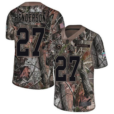 Rams #27 Darrell Henderson Camo Men's Stitched Football Limited Rush Realtree Jersey