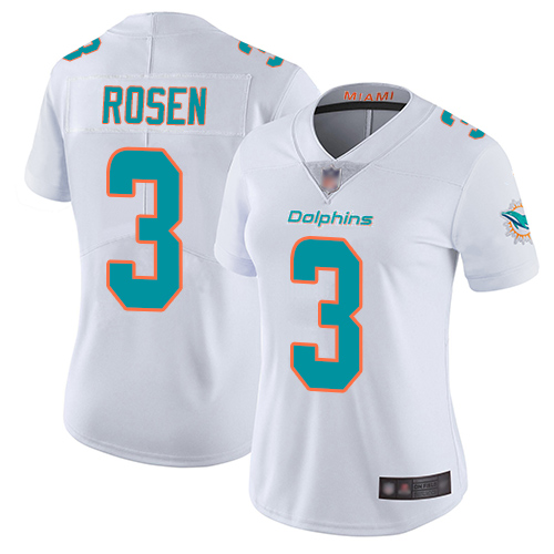 Dolphins #3 Josh Rosen White Women's Stitched Football Vapor Untouchable Limited Jersey