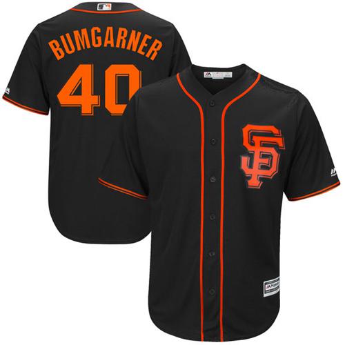 Giants #40 Madison Bumgarner Black Alternate Stitched Youth Baseball Jersey