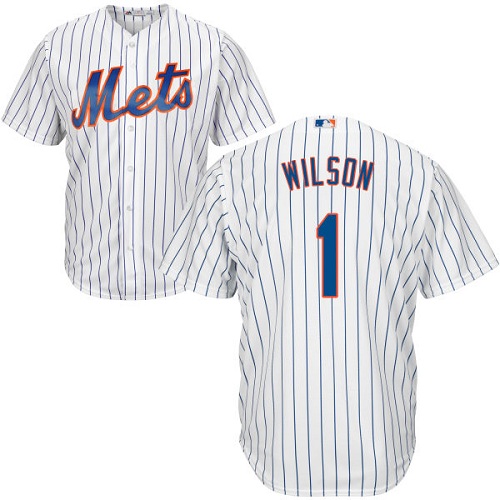 Mets #1 Mookie Wilson White(Blue Strip) Cool Base Stitched Youth Baseball Jersey