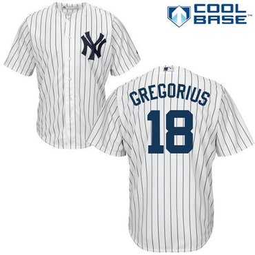 Yankees #18 Didi Gregorius White Cool Base Stitched Youth Baseball Jersey