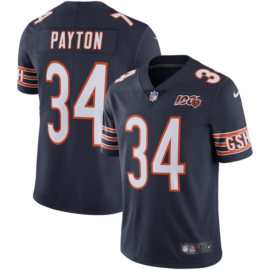 Nike Bears 34 Walter Payton Navy 100th Anniversary Retired Vapor Untouchable Limited Jersey