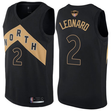 Raptors #2 Kawhi Leonard Black 2019 Finals Bound Basketball Swingman City Edition Jersey