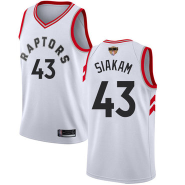 Raptors #43 Pascal Siakam White 2019 Finals Bound Basketball Swingman Association Edition Jersey