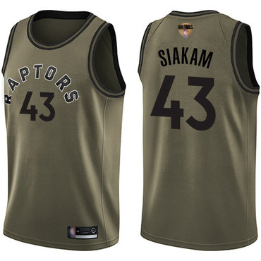 Raptors #43 Pascal Siakam Green Salute to Service 2019 Finals Bound Basketball Swingman Jersey