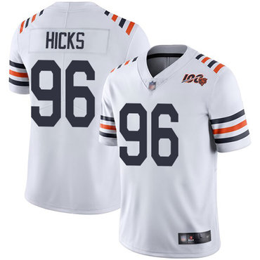 Bears #96 Akiem Hicks White Alternate Men's Stitched Football Vapor Untouchable Limited 100th Season Jersey