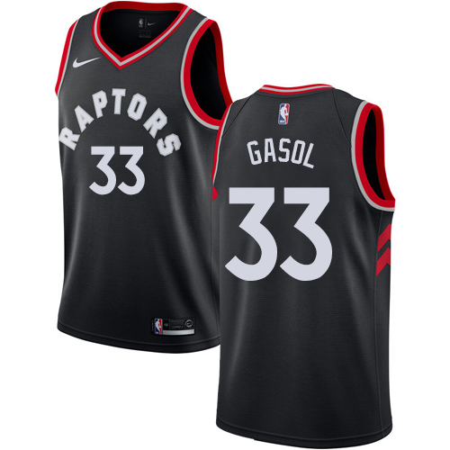 Raptors #33 Marc Gasol Black Basketball Swingman Statement Edition Jersey