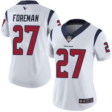 Texans #27 D'Onta Foreman White Women's Stitched Football Vapor Untouchable Limited Jersey