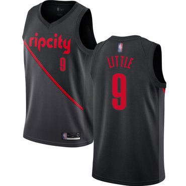 Blazers #9 Nassir Little Black Basketball Swingman City Edition 2018-19 Jersey