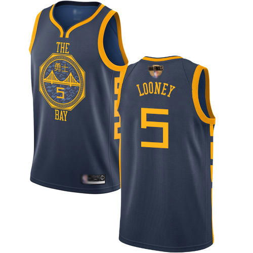 Warriors #5 Kevon Looney Navy 2019 Finals Bound Basketball Swingman City Edition 2018-19 Jersey