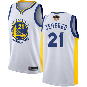 Warriors #21 Jonas Jerebko White 2019 Finals Bound Basketball Swingman Association Edition Jersey