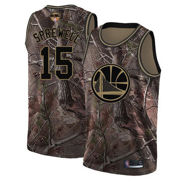 Warriors #15 Latrell Sprewell Camo 2019 Finals Bound Basketball Swingman Realtree Collection Jersey