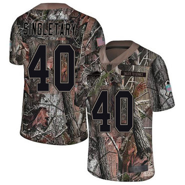 Bills #40 Devin Singletary Camo Men's Stitched Football Limited Rush Realtree Jersey