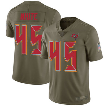 Buccaneers #45 Devin White Olive Men's Stitched Football Limited 2017 Salute To Service Jersey