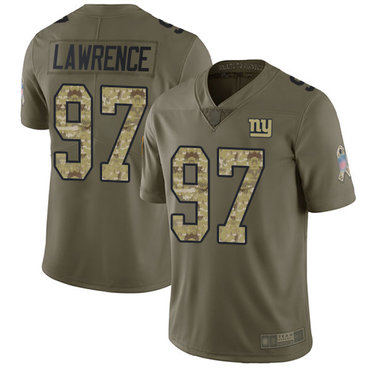 Giants #97 Dexter Lawrence Olive Camo Men's Stitched Football Limited 2017 Salute To Service Jersey