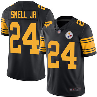 Steelers #24 Benny Snell Jr. Black Men's Stitched Football Limited Rush Jersey