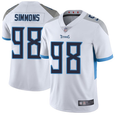 Titans #98 Jeffery Simmons White Men's Stitched Football Vapor Untouchable Limited Jersey