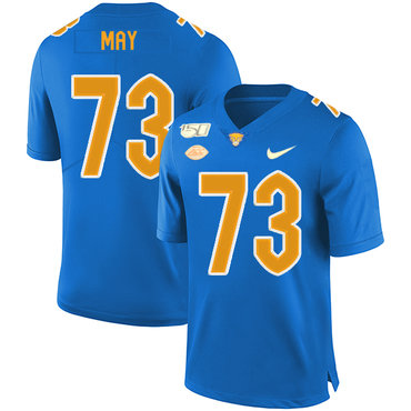 Pittsburgh Panthers 73 Mark May Blue 150th Anniversary Patch Nike College Football Jersey