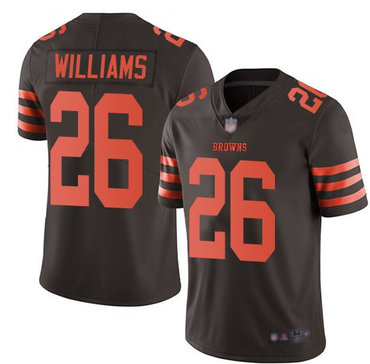 Nike Browns 26 Greedy Williams Brown Color Rush Limited Jersey