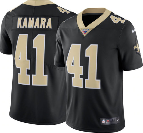 Nike Saints 41 Alvin Kamara Black 100th Season Vapor Untouchable Limited Jersey