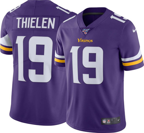 Nike Vikings 19 Adam Thielen Purple 100th Season Vapor Untouchable Limited Jersey