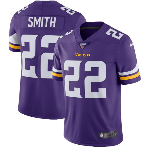 Nike Vikings 22 Harrison Smith Purple 100th Season Vapor Untouchable Limited Jersey