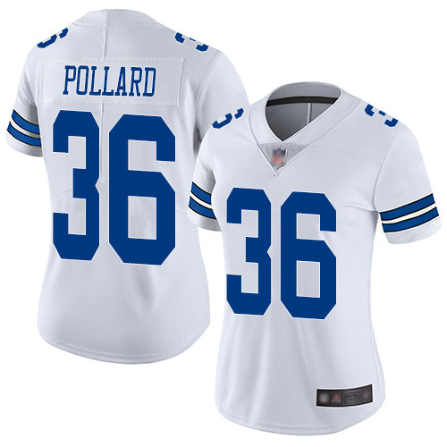 Cowboys #36 Tony Pollard White Women's Stitched Football Vapor Untouchable Limited Jersey