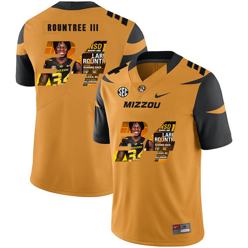 Missouri Tigers 34 Larry Rountree III Gold Nike Fashion College Football Jersey