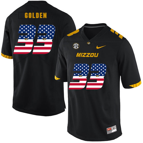 Missouri Tigers 33 Markus Golden Black USA Flag Nike College Football Jersey