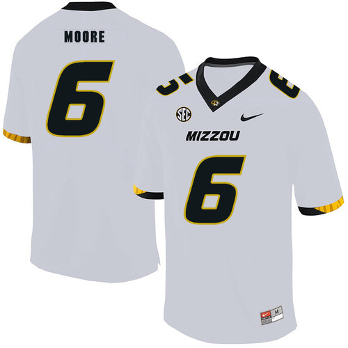 Missouri Tigers 6 J'Mon Moore White Nike College Football Jersey