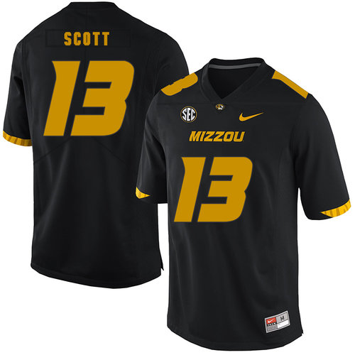 Missouri Tigers 13 Kam Scott Black Nike College Football Jersey