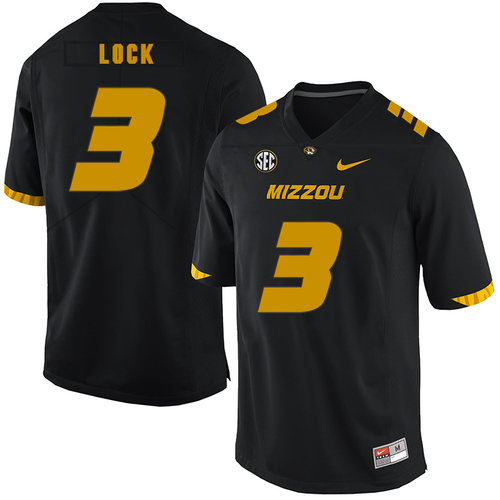 Missouri Tigers 3 Drew Lock Black Nike College Football Jersey