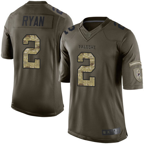 Falcons #2 Matt Ryan Green Men's Stitched Football Limited 2015 Salute to Service Jersey